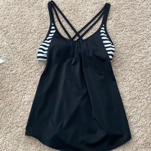 Black sports cami with built in bra